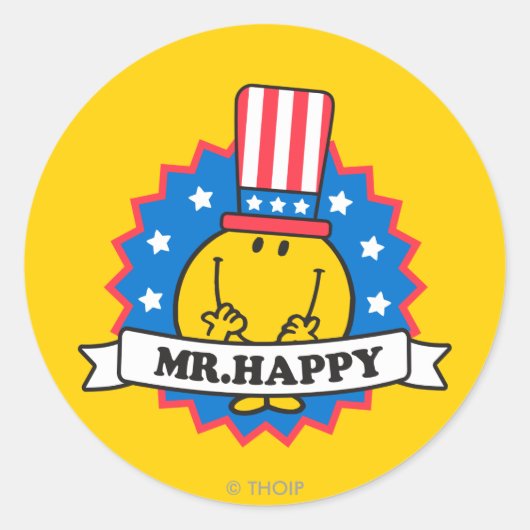 de heer Happy Election Seal Ronde Sticker (Voorkant)
