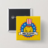 de heer Happy Election Seal Vierkante Button 5,1 Cm (Voorkant /achterkant)
