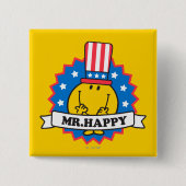 de heer Happy Election Seal Vierkante Button 5,1 Cm (Voorkant)