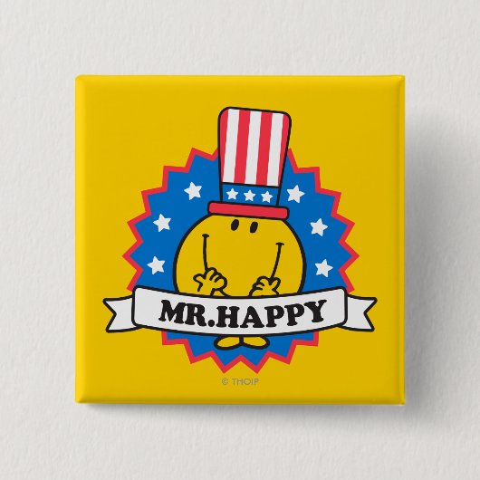 de heer Happy Election Seal Vierkante Button 5,1 Cm (Voorkant)