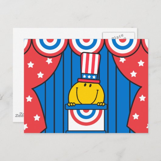 De heer Happy op het podium Briefkaart (Voorkant / Achterkant)