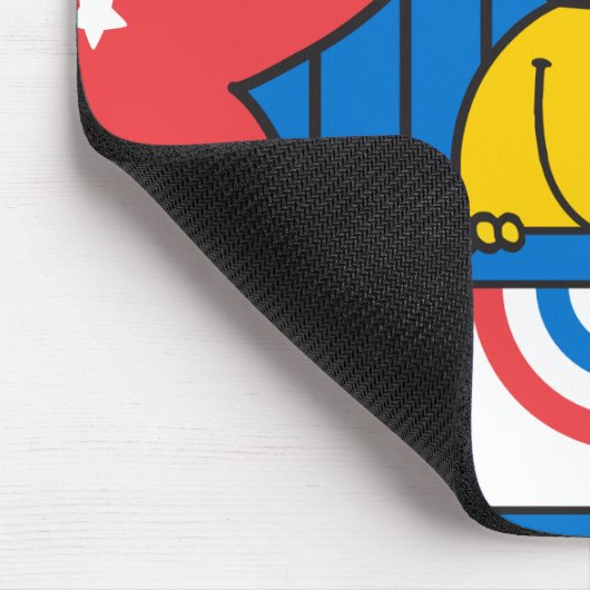 De heer Happy op het podium Muismat (Hoek)