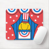 De heer Happy op het podium Muismat (Met muis)