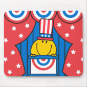 De heer Happy op het podium Muismat (Voorkant)