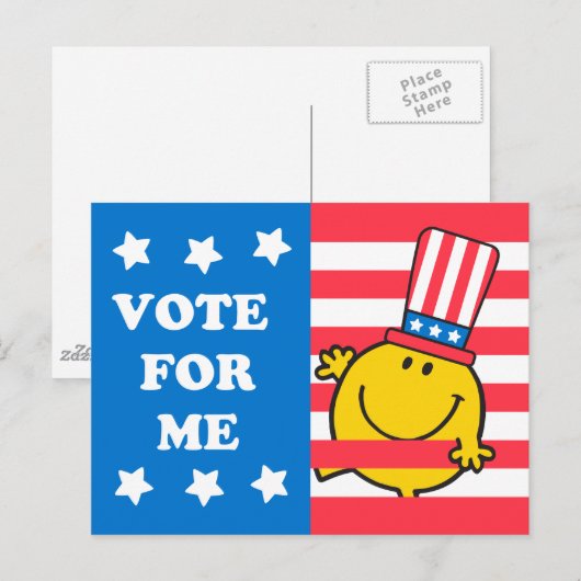 de heer Happy Vote For me Flag Briefkaart (Voorkant / Achterkant)