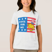 de heer Happy Vote For me Flag Tri-Blend Shirt (Voorkant)