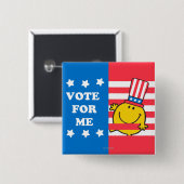 de heer Happy Vote For me Flag Vierkante Button 5,1 Cm (Voorkant /achterkant)