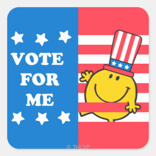 de heer Happy Vote For me Flag Vierkante Sticker
