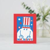 de heer Happy with Patriotic Pet Briefkaart (Staand voorkant)