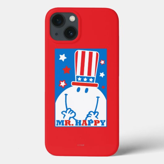 de heer Happy with Patriotic Pet Case-Mate iPhone Case (Achterkant)