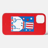 de heer Happy with Patriotic Pet Case-Mate iPhone Case (Achterkant (horizontaal))