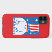 de heer Happy with Patriotic Pet Case-Mate iPhone Case (Achterkant (horizontaal))