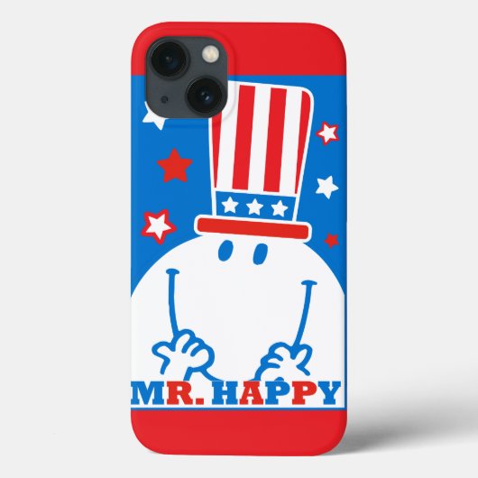 de heer Happy with Patriotic Pet Case-Mate iPhone Case (Achterkant)