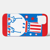 de heer Happy with Patriotic Pet Case-Mate iPhone Case (Achterkant (horizontaal))