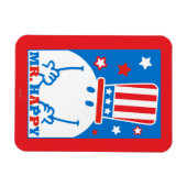 de heer Happy with Patriotic Pet Magneet (Horizontaal)