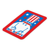 de heer Happy with Patriotic Pet Magneet (Linkerzijde)