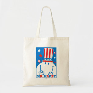 de heer Happy with Patriotic Pet Tote Bag