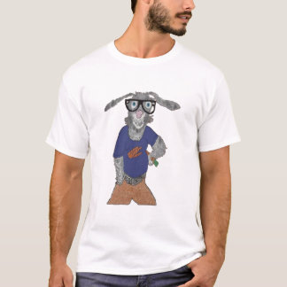 De heer Harry Hare heeft een gezonde houding. T-shirt