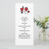 De heer Heart Wedding Invitation - lang Kaart (Staand voorkant)