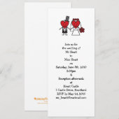De heer Heart Wedding Invitation - lang Kaart (Voorkant / Achterkant)
