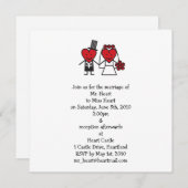 de heer Heart Wedding Invitation - vierkant Kaart (Voorkant / Achterkant)