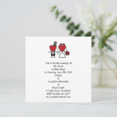 de heer Heart Wedding Invitation - vierkant Kaart (Staand voorkant)