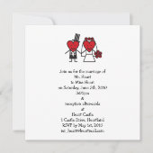de heer Heart Wedding Invitation - vierkant Kaart (Voorkant)
