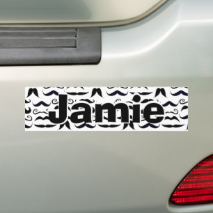 de heer Hipster Mustache Retro Bumpersticker