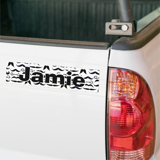 de heer Hipster Mustache  Retro Bumpersticker (Op Truck)