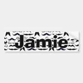 de heer Hipster Mustache  Retro Bumpersticker (Voorkant)