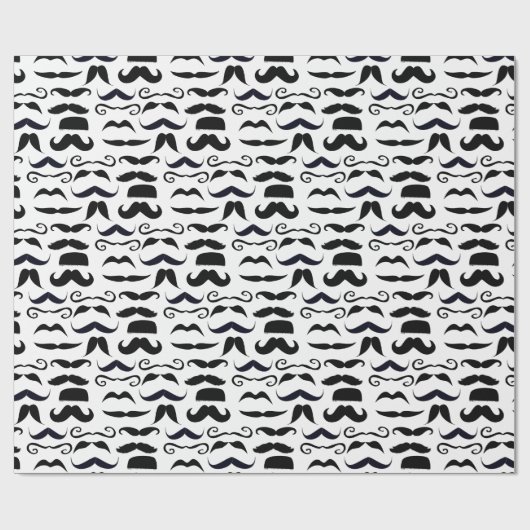 de heer Hipster Mustache  Retro Cadeaupapier (Vlak)