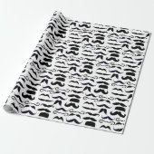 de heer Hipster Mustache  Retro Cadeaupapier (Uitgerold)