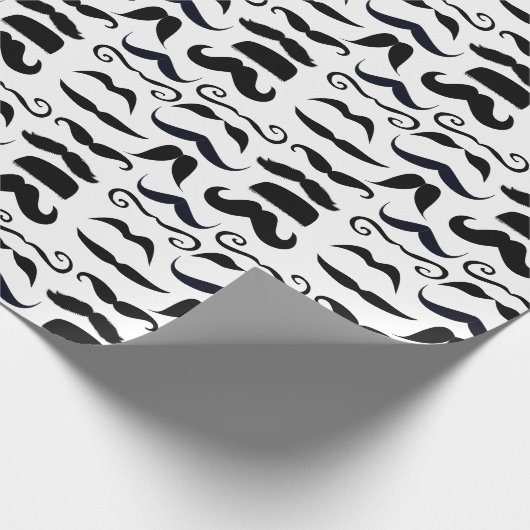 de heer Hipster Mustache  Retro Cadeaupapier (Hoek)