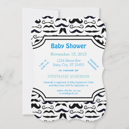 de heer Hipster Mustache Retro Kaart (Voorkant)