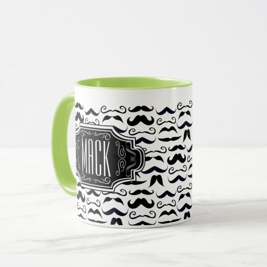 de heer Hipster Mustache  Retro Mok (Voorkant links)