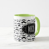 de heer Hipster Mustache  Retro Mok (Voorkant rechts)