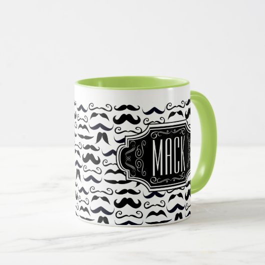 de heer Hipster Mustache Retro Mok (Voorkant rechts)