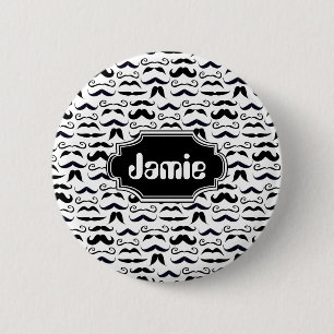 de heer Hipster Mustache  Retro Ronde Button 5,7 Cm