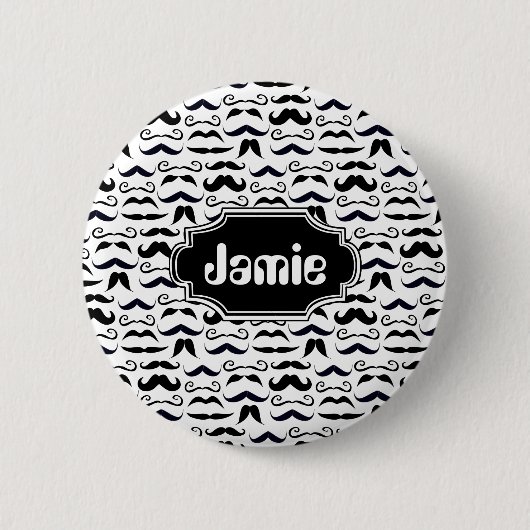 de heer Hipster Mustache  Retro Ronde Button 5,7 Cm (Voorkant)