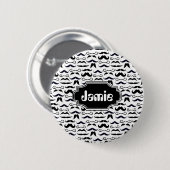 de heer Hipster Mustache  Retro Ronde Button 5,7 Cm (Voorkant /achterkant)