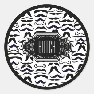 de heer Hipster Mustache Retro Ronde Sticker