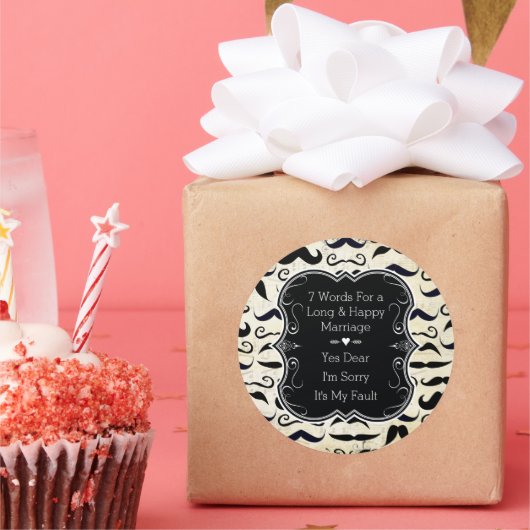 de heer Hipster Mustache Retro Ronde Sticker (Feest)