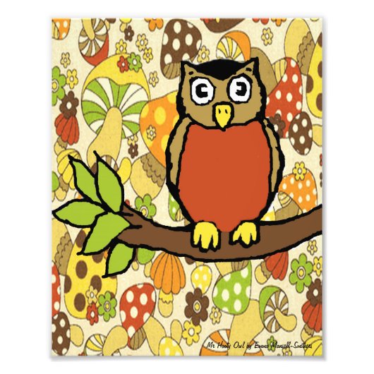 de heer Hooty Owl Baby Wall Print Foto Afdruk (Voorkant)