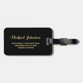 de heer Husband Groom Wedding Elegant Black Gold T Bagagelabel (Achterkant horizontaal)