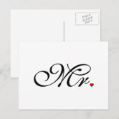 De heer Husband Groom Zes haar nieuwe widen Briefkaart (Voorkant / Achterkant)