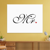 De heer Husband Groom Zes haar nieuwe widen Canvas Afdruk (Insitu (Woonkamer))