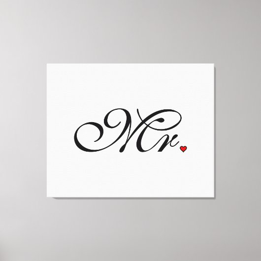 De heer Husband Groom Zes haar nieuwe widen Canvas Afdruk (Voorkant)