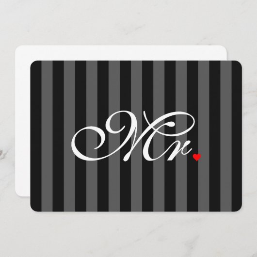 De heer Husband Groom Zijne Hers Newly Weds (Voorkant / Achterkant)