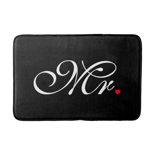 De heer Husband Groom Zijne Hers Newly Weds Badmat (Voorkant)