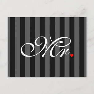 De heer Husband Groom Zijne Hers Newly Weds Briefkaart